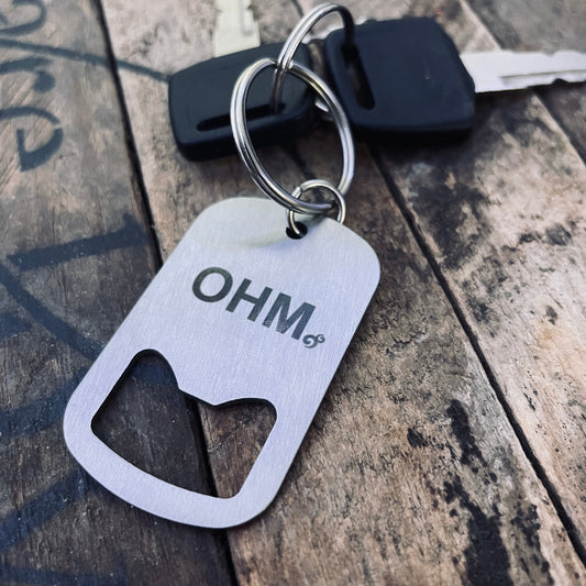 OHM Stainless Steel Bottle Opener Keychain