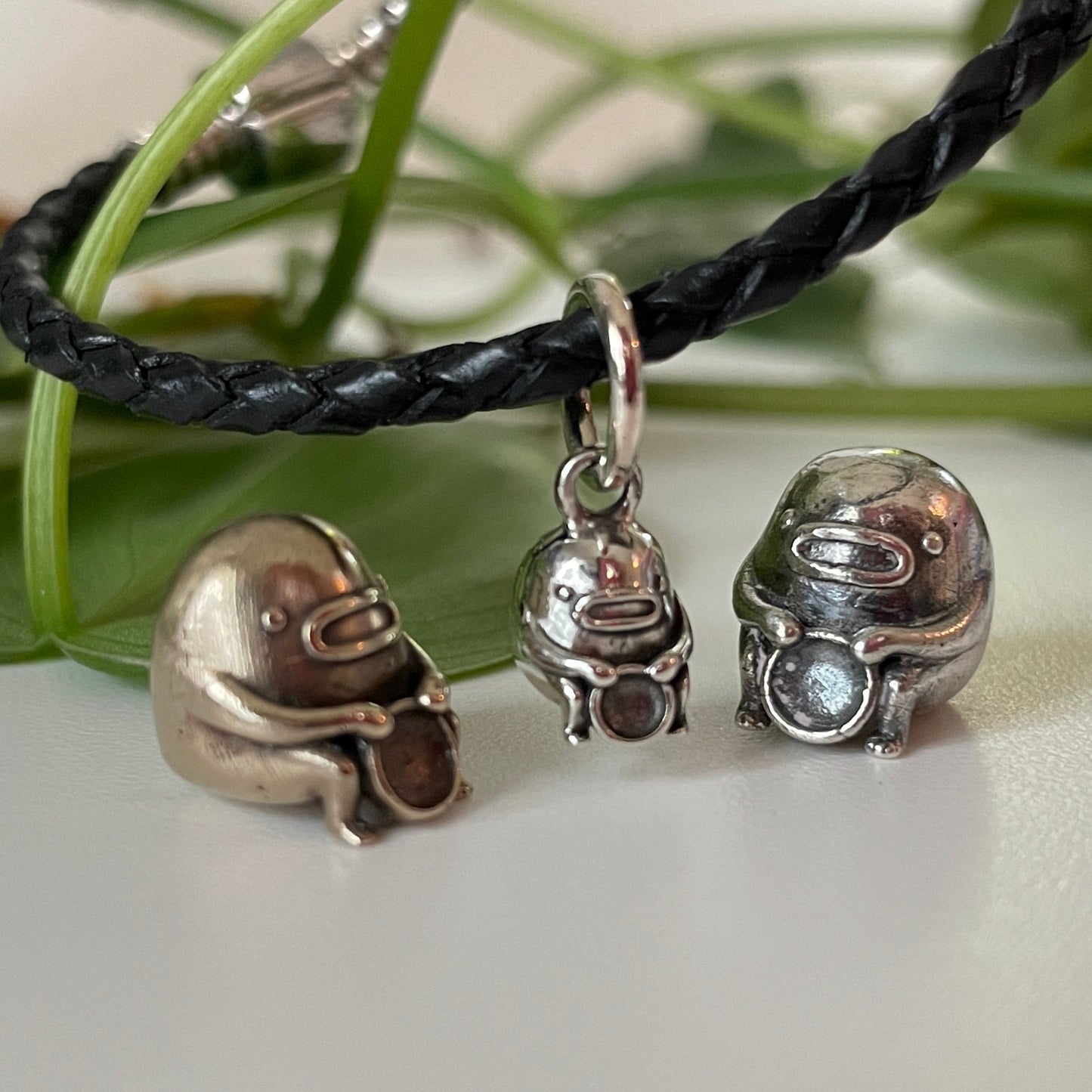 OCTO: Garden Guardian Sterling Silver/Bronze Statue Set