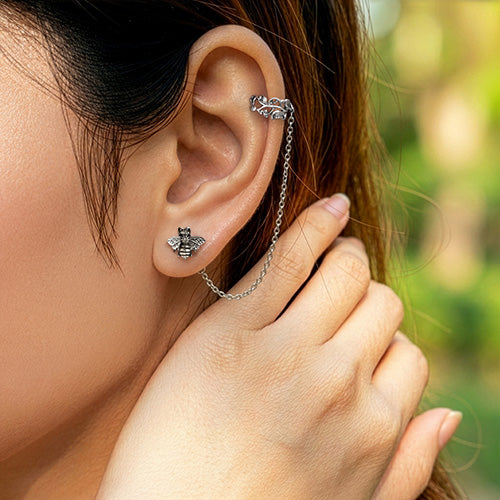 Bee Brave Earrings Withveritas Vine Ear Cuff