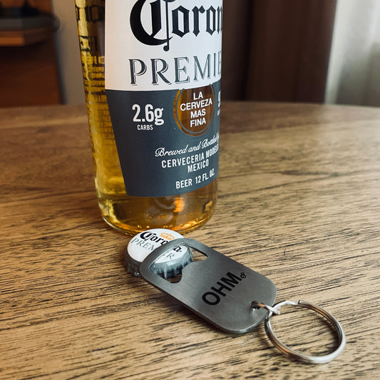 OHM Stainless Steel Bottle Opener Keychain
